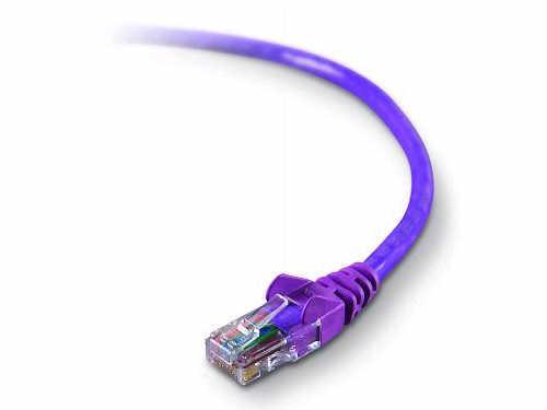 20ft cat5e snagless patch cable, utp, purple pvc jacket, 24awg, t568b, 50 micron