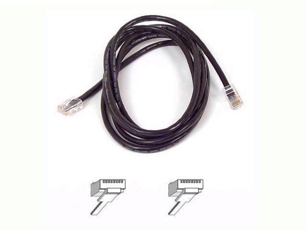 10ft cat5e patch cable, utp, black pvc jacket, 24awg, t568b, 50 micron, gold pla