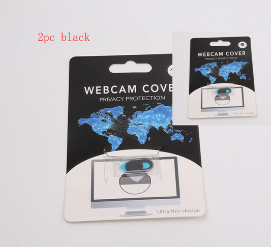 Color: 2pc black - Plastic camera screen, laptop tablet computer mobile phone anti hacker peeping protection cover