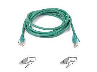 20ft cat6 snagless patch cable, utp, green pvc jacket, 23awg, 50 micron, gold pl