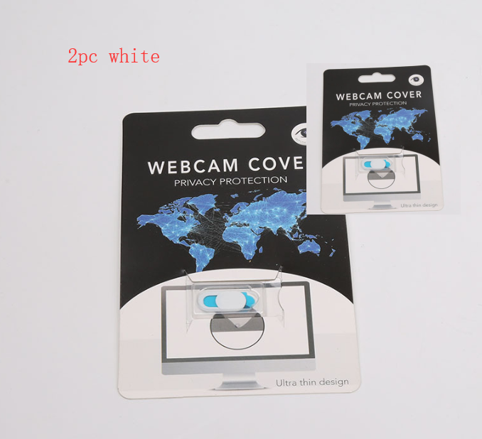 Color: 2pc white - Plastic camera screen, laptop tablet computer mobile phone anti hacker peeping protection cover