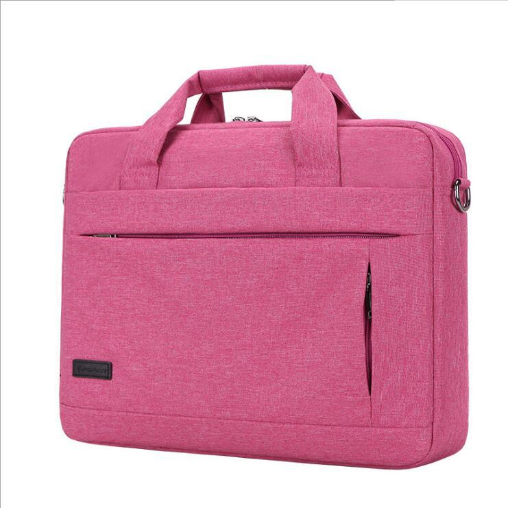 Color: Pink, Size: 15in - Shockproof One-Shoulder Laptop Bag