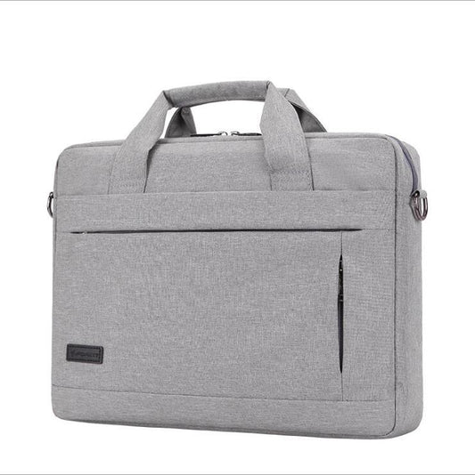 Color: Light Grey, Size: 15in - Shockproof One-Shoulder Laptop Bag