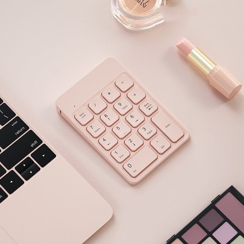 Color: Cherry Pink wired keyboard, power: USB - Compatible with Apple , Charging Wireless Bluetooth Digital Keyboard Mouse Apple Notebook