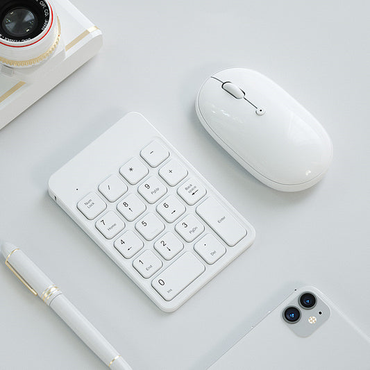 Color: White wireless keyboard Blueto, power: USB - Compatible with Apple , Charging Wireless Bluetooth Digital Keyboard Mouse Apple Notebook