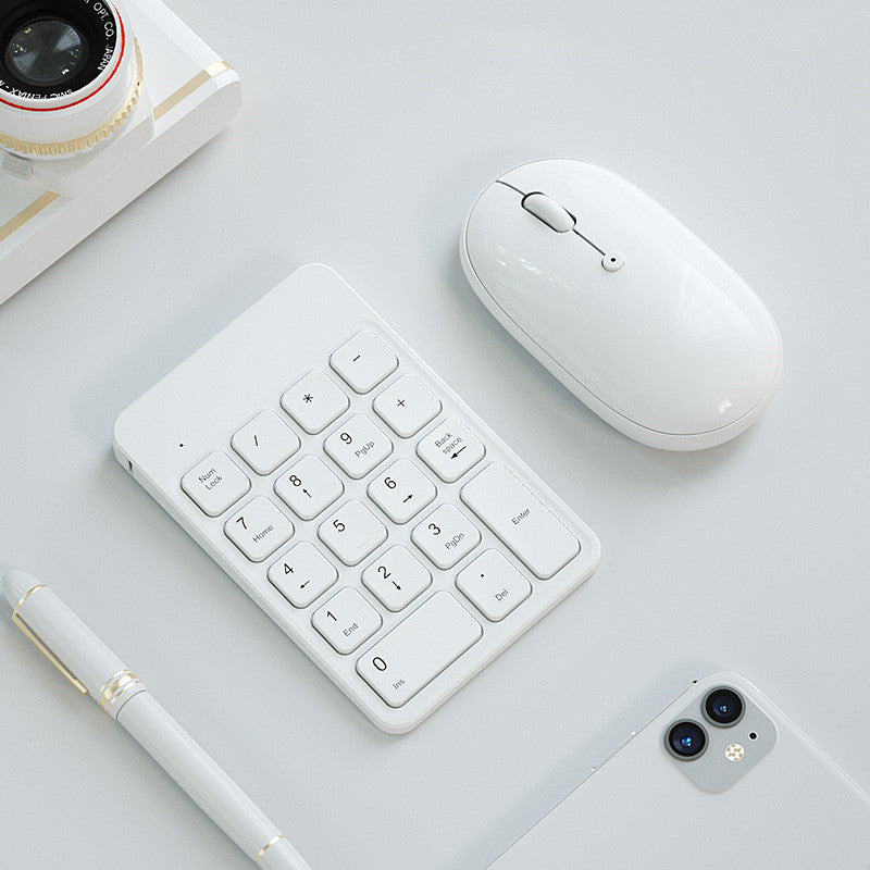 Color: White wireless keyboard Blueto, power: USB - Compatible with Apple , Charging Wireless Bluetooth Digital Keyboard Mouse Apple Notebook