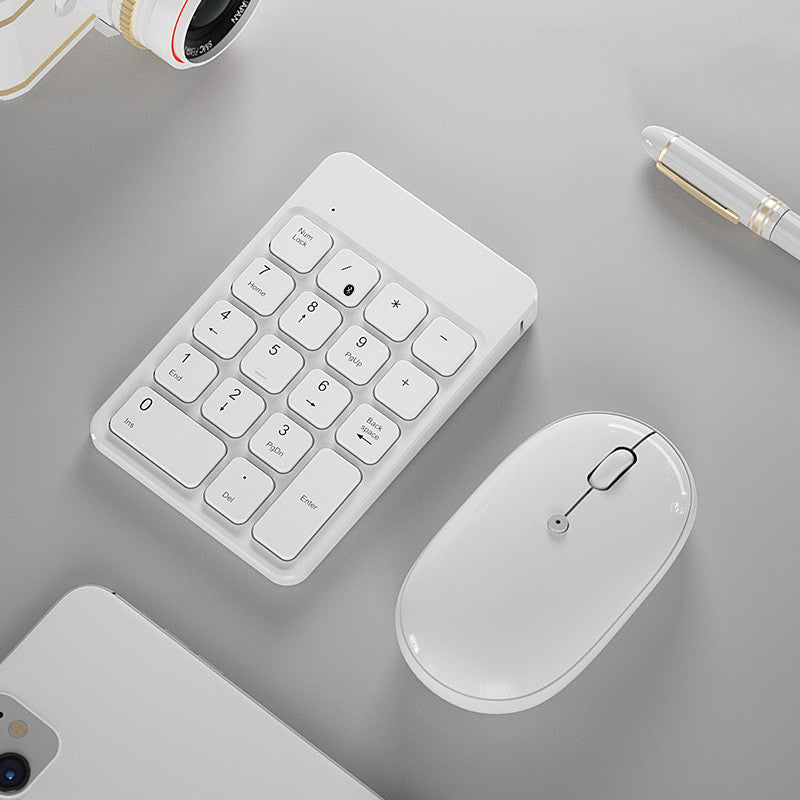 Color: White Bluetooth keyboard and m, power: USB - Compatible with Apple , Charging Wireless Bluetooth Digital Keyboard Mouse Apple Notebook