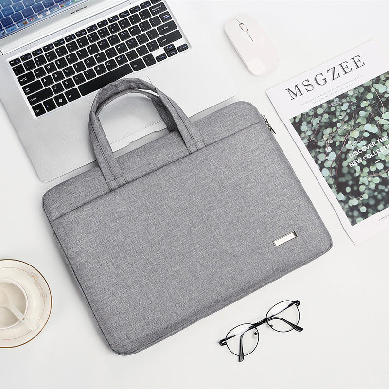 Color: Grey, Style: A-15to15.6inch, Size:  - Men and women one-shoulder laptop liner bag