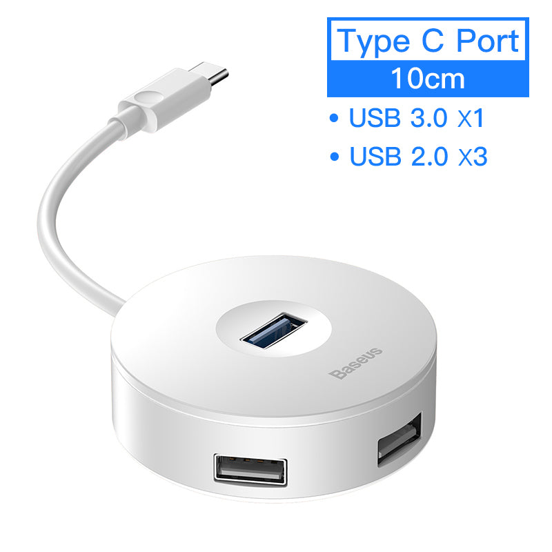 style: 0.1M White USB C - hub notebook usb adapter hub round box