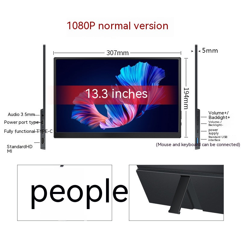 Inch P Touch Version: 13.3inch Regular Version - Touch Portable Monitor Mobile Phone Computer Game External Expansion Screen