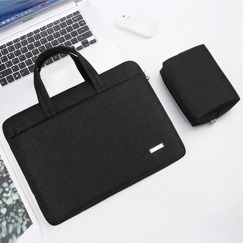 Color: Black, Style: B-15to15.6inch, Size:  - Men and women one-shoulder laptop liner bag