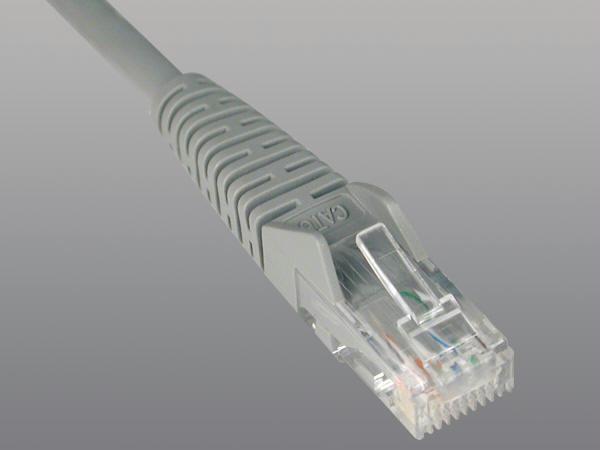 1ft cat6 gigabit snagless molded patch cable rj45 m/m gray