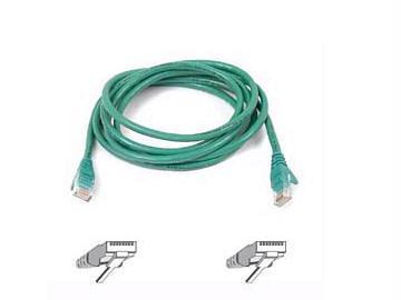 25ft cat5e patch cable, utp, green pvc jacket, 24awg, t568b, 50 micron, gold pla