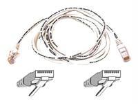 25ft cat5e snagless patch cable, utp, white pvc jacket, 24awg, t568b, 50 micron,