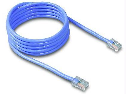 15ft cat5e patch cable, utp, blue pvc jacket, 24awg, t568b, 50 micron, gold plat