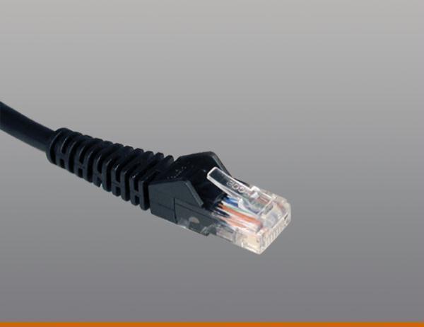 10ft cat5e / cat5 snagless molded patch cable rj45 m/m black 10ft