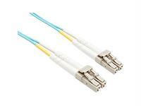 12 meter om3 10 gig fiber optic cable, aqua, pvc jacket 50/125 micron multimode