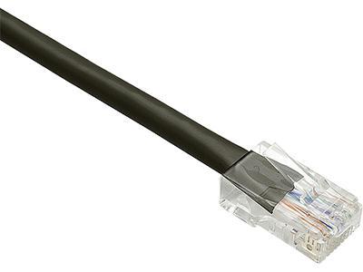 1ft black cat5e patch cable, utp, no boots