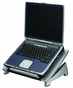 Places laptop at a comfortable height to help prevent neck strain. supports 17in