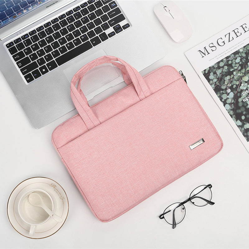 Color: Pink, Style: A-14to14.6inch, Size:  - Men and women one-shoulder laptop liner bag