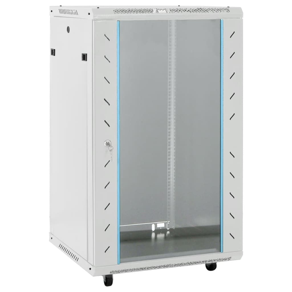 vidaXL 18U Network Cabinet with Swivel Feet 19" IP20 23.6"x23.6"x39.4"