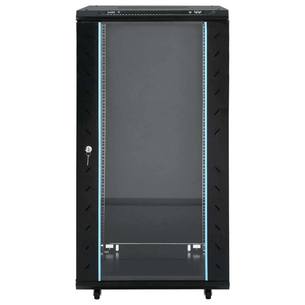 vidaXL 22U Network Cabinet 19" IP20 Black 23.6"x23.6"x47.2"