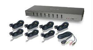 The iogear 8-port usb dvi kvmp switch kit is a control unit that allows access a