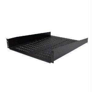 2u 22in vented fixed rack mount shelf