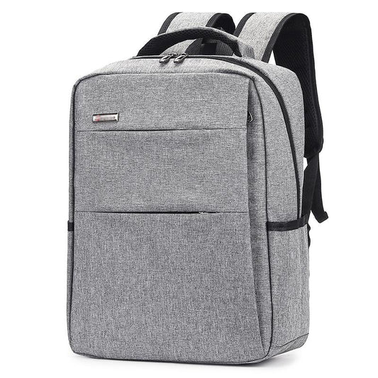 Color: Light Gray, Size: 15.6inch - Waterproof and shockproof rechargeable backpack laptop bag