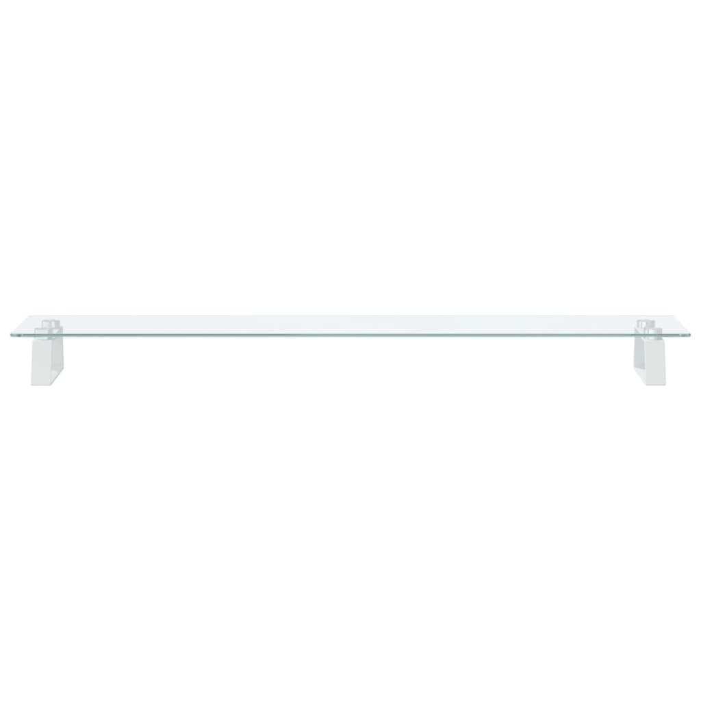 vidaXL Monitor Stand White 39.4"x7.9"x3.1" Tempered Glass and Metal