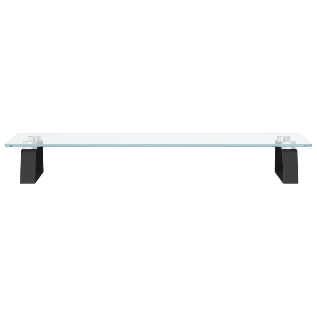 vidaXL Monitor Stand Black 23.6"x7.9"x3.1" Tempered Glass and Metal