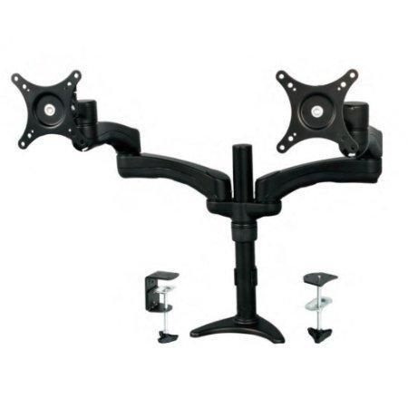 Mount two displays on your desk or through a grommet-dual monitor arm for 12inch