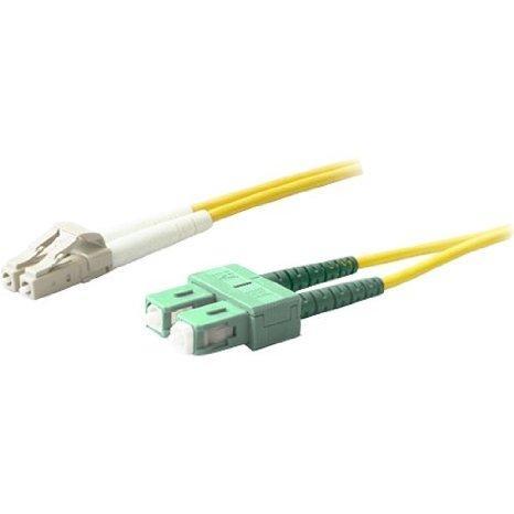 This is a 15m lc (male) to sc (male) yellow duplex riser-rated fiber patch cable