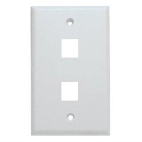 2port wall plate, single gang, white