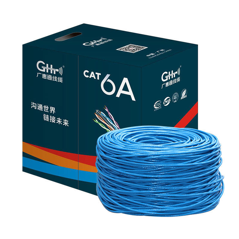 Model: Copper clad aluminum blue, Specifications: 305M - Gigabit Oxygen-free Copper Unshielded Network Cable National Standard Super Six Network Cable