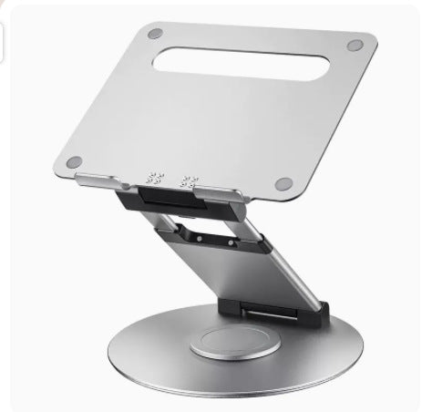 Color: DT018XS Silver Rotating - Notebook Bracket Laptop Bracket Aluminum Alloy Desktop Adjustable Base 360-degree Rotation