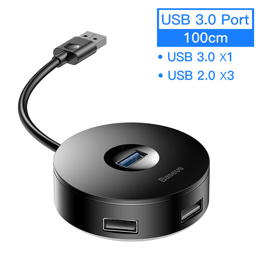 style: 1M Black USB - hub notebook usb adapter hub round box