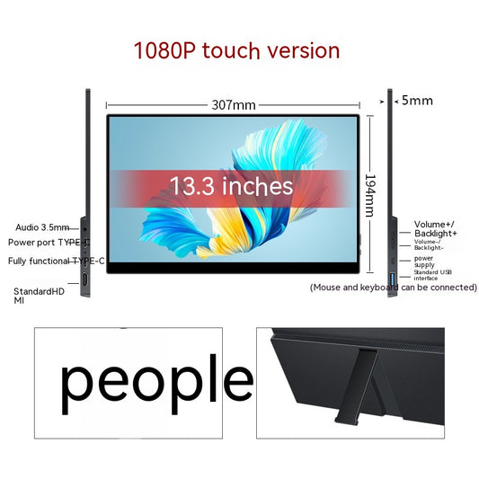 Inch P Touch Version: 13.3inch Touch Version - Touch Portable Monitor Mobile Phone Computer Game External Expansion Screen