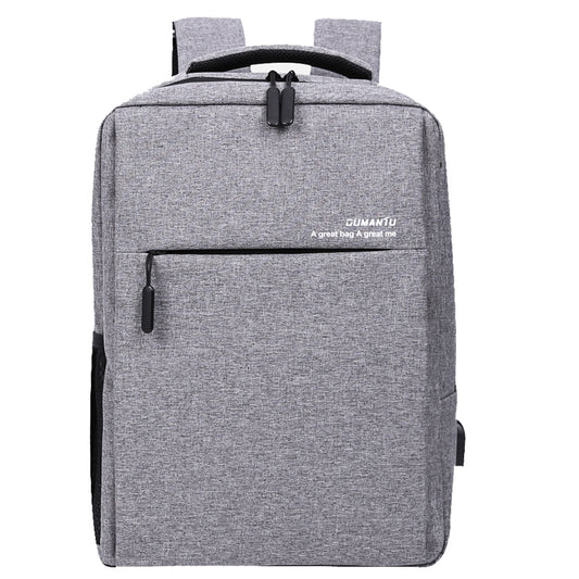 Color: LGray, Size: 15.6inch - Waterproof and shockproof rechargeable backpack laptop bag