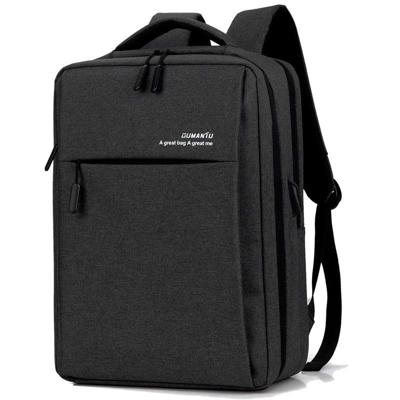 Color: LBlack, Size: 14inch - Waterproof and shockproof rechargeable backpack laptop bag