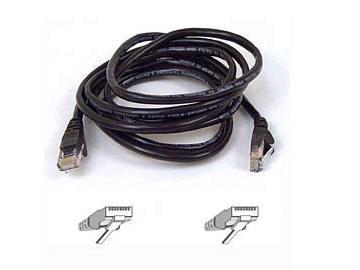 10ft cat5e snagless patch cable, utp, black pvc jacket, 24awg, t568b, 50 micron,