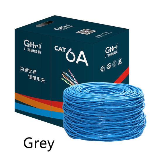 Model: Copper clad aluminum gray, Specifications: 305M - Gigabit Oxygen-free Copper Unshielded Network Cable National Standard Super Six Network Cable