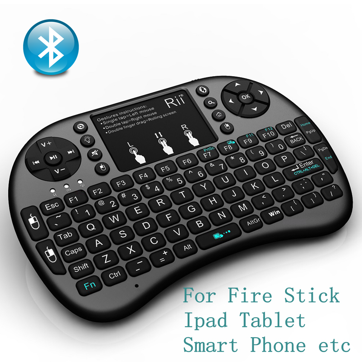 Bluetooth backlit Rii mini i8+ Wireless Keyboard for IPad Tablet PC Fire Stick