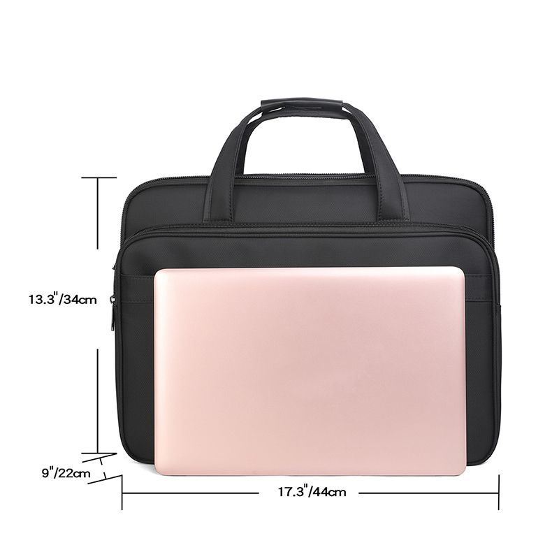 17.3 Inch Laptop Bag, Expandable Briefcase,Computer Bag Men Women,Laptop Shoulder Bag,Work Bag Business Travel Office (Black-17.3 Inch)