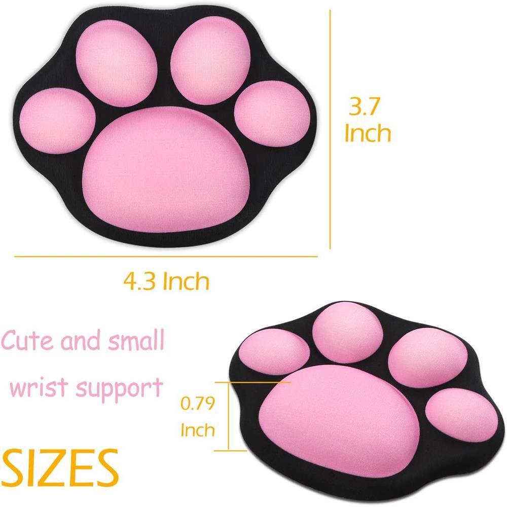 1pc Cute Mouse Wrist Support Pad Cat Paw Pattern Comfortable Soft Wrist Rest Hand Pillow Relief Non-Slip Rubber Base Home Office