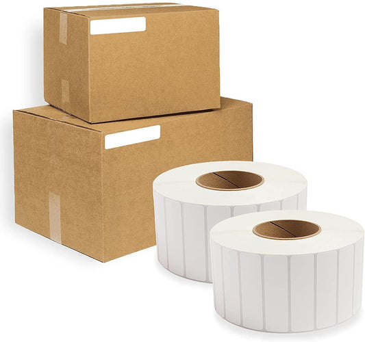 2680 Pack of White Thermal Transfer Labels 4" x 9" with 3" Core. Perforated Thermal Shipping Label. Self-Adhesive Rolls. Mailing Postage Printing Roll. Paper Blank for Shipping; Barcoding