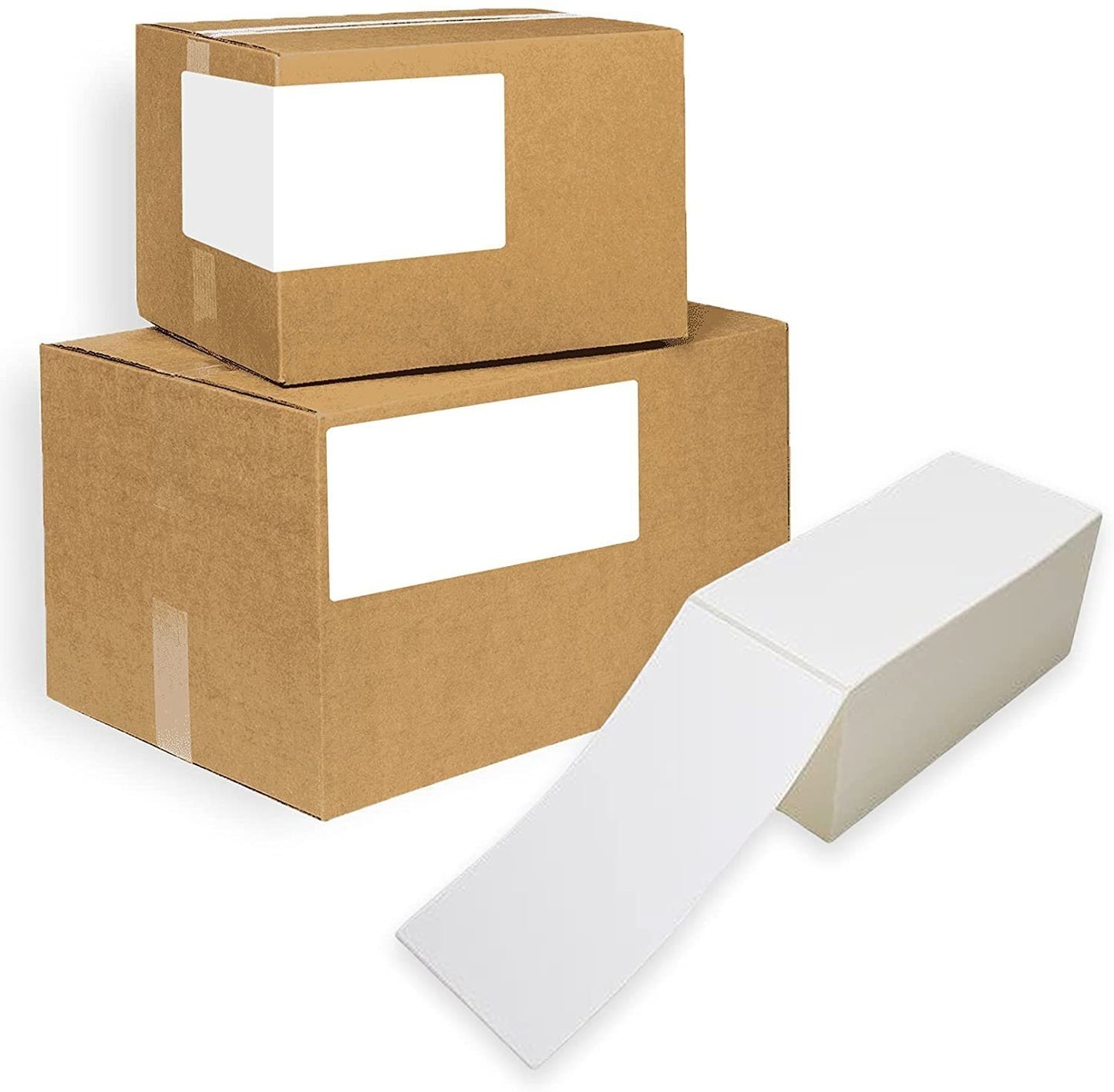 2000 Pack Thermal Transfer Fanfold Labels 4" x 13". Perforated Self-Adhesive Rolls. Mailing Postage. Printing Paper. Blank for Shipping; barcoding