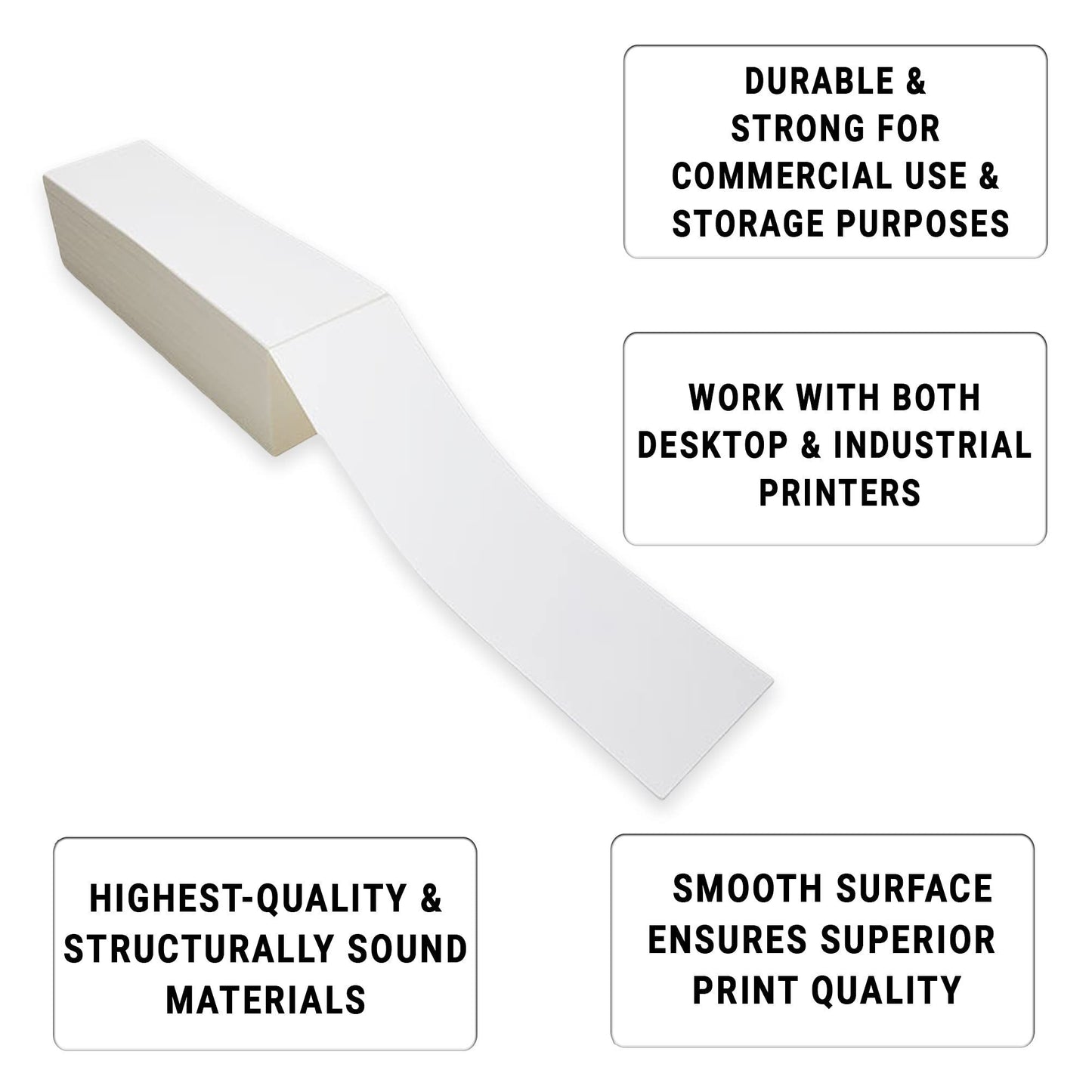 2000 Pack Thermal Transfer Fanfold Labels 4" x 13". Perforated Self-Adhesive Rolls. Mailing Postage. Printing Paper. Blank for Shipping; barcoding