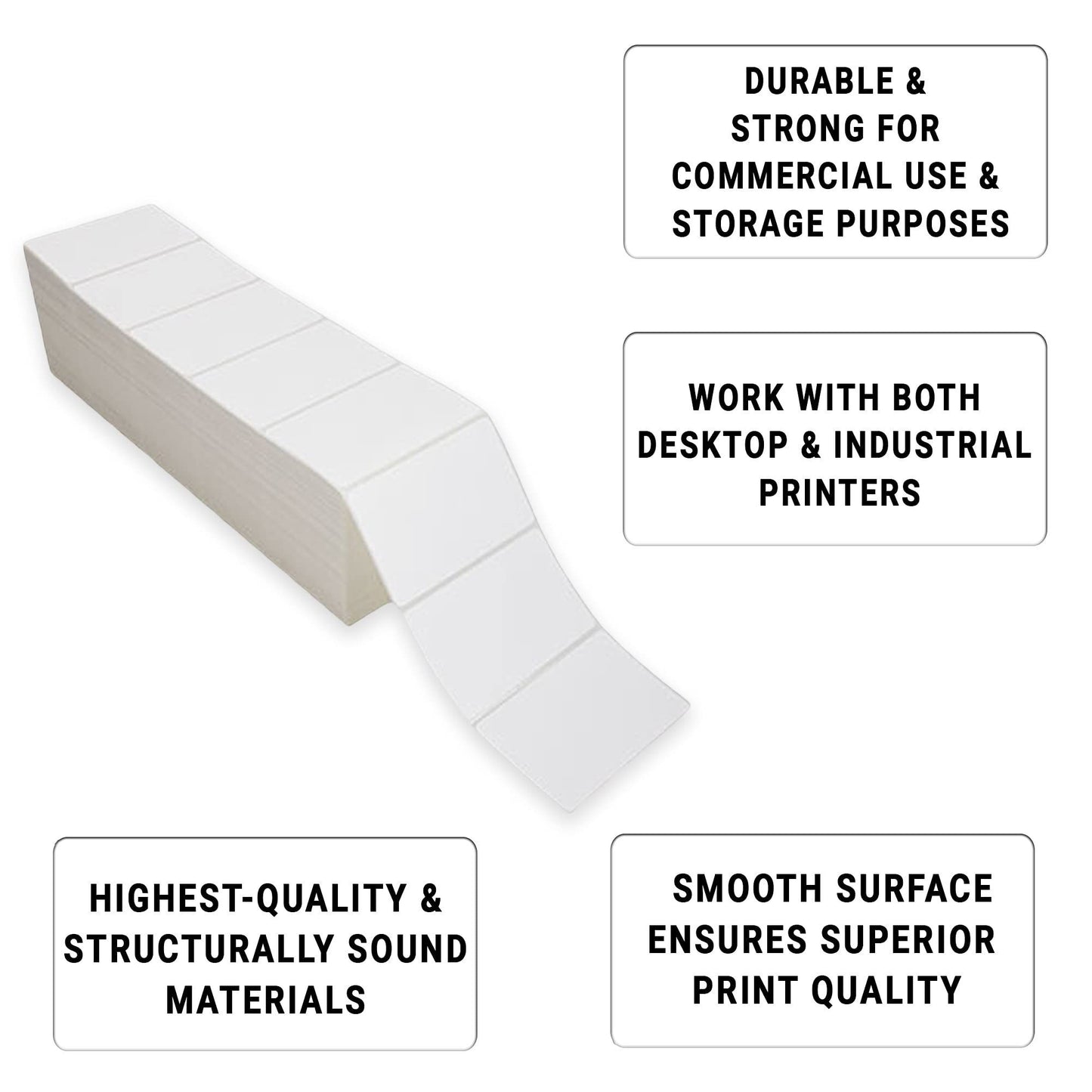 10000 Pack Thermal Transfer Fanfold Labels 4" x 2.5". Perforated Self-Adhesive Rolls. Mailing Postage. Printing Paper. Blank for Shipping; barcoding