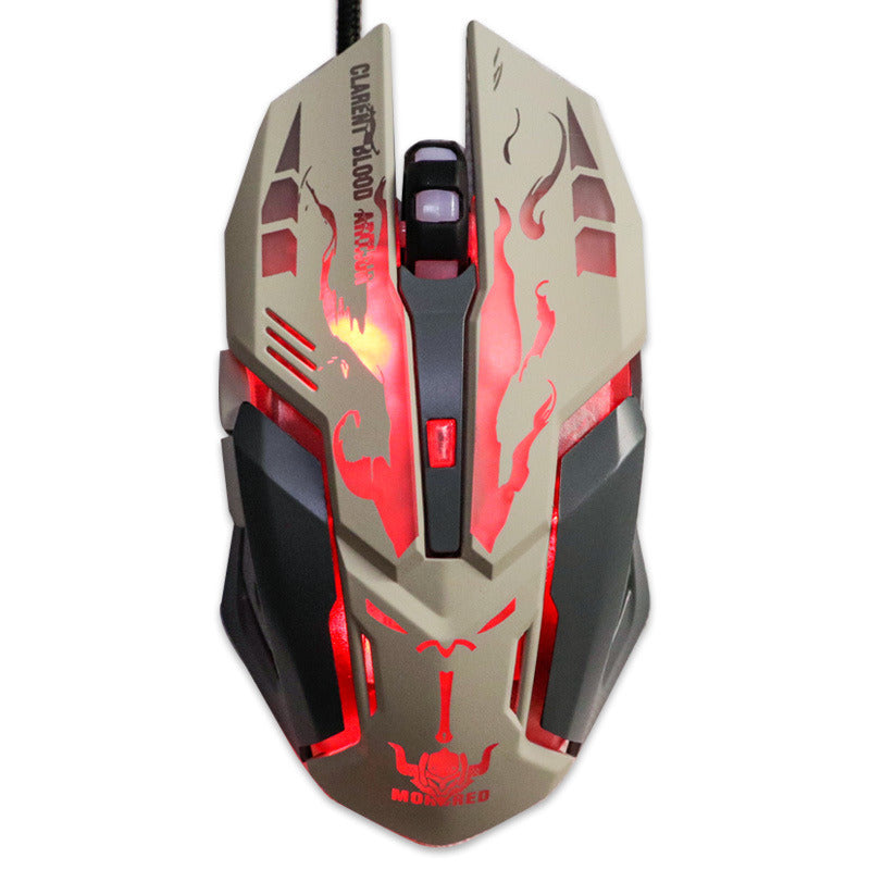 USB Wired Gaming Mouse Pink Computer Professional E-sports Mouse 2400 DPI Colorful Backlit Silent Mouse for Lol Data Laptop Pc